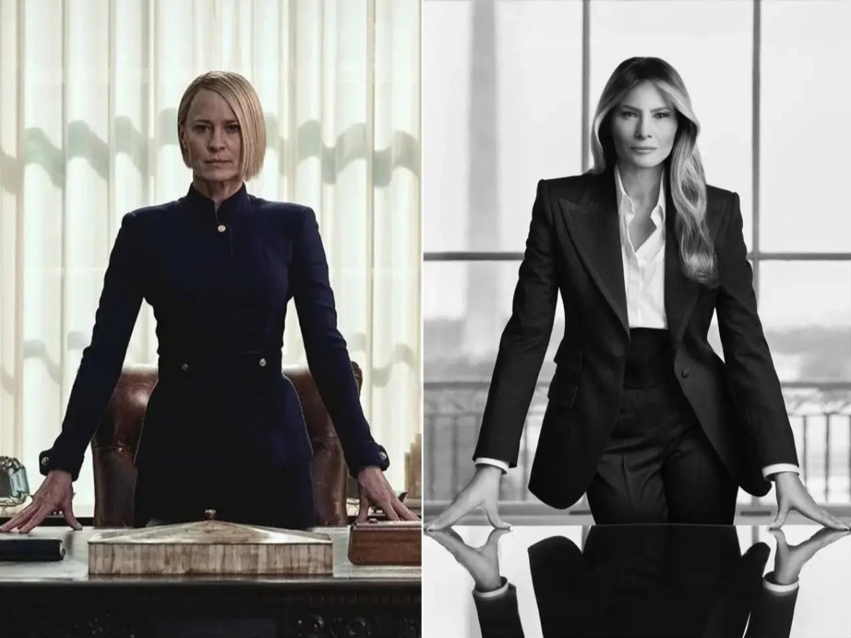Официальное фото Мелании Трамп в стиле программирующего сериала Карточный домик