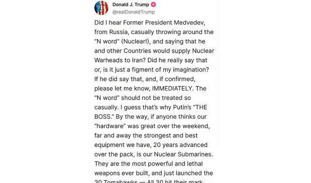 Трамп ответил Медведеву