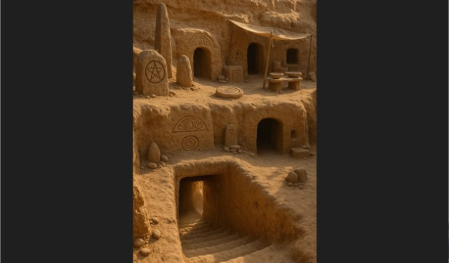 О - знакомоый символ! Значит - тут молились подземные сатанисто-спиральники?