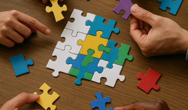 Собирать пазл (картинку целиком) лучше одному или вместе?